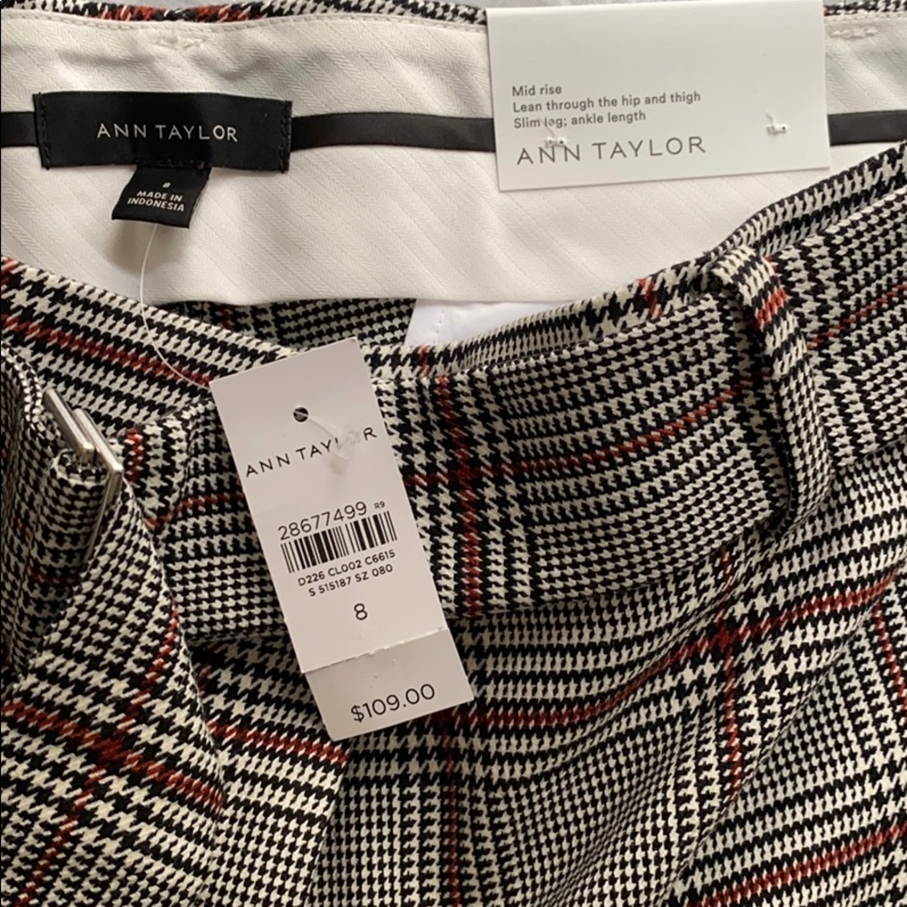Plaid Belted Ankle Pants - Picture 3 of 4